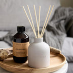 Craft & Kin Reed Diffuser for Home & Bathroom – Rose & Oud Reed Diffuser Set with Fragrance Sticks, Long-Lasting Alcohol-Free Scent, Fall Earthenware Collection, 6.7oz