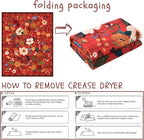 Door Mat Indoor Entrance 2x3 Rug Machine Washable Boho Floral Small Area Rug Non-Slip Low Pile Throw Rugs for Entryway, Kitchen, Front Door Indoor Entrance, Entry, Kids Room (Red)