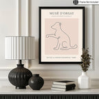 Poster Master Vintage Poster - Retro One Line Dog Drawing Print - Dog Art - Minimal Gift for Men, Women, Animal Lover - Abstract Wall Decor for Home, Office, Bedroom, 18x24 Unframed Wall Art