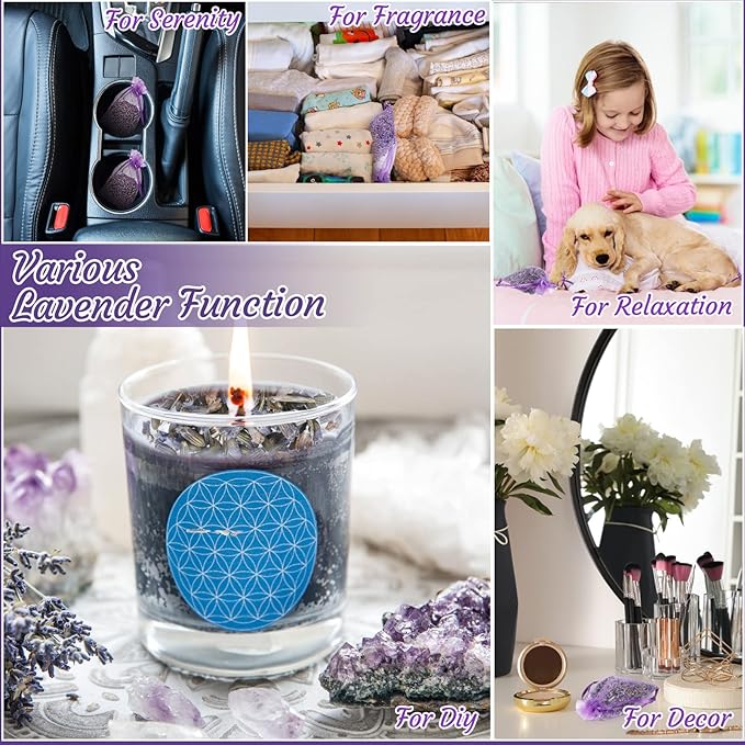 Demissle 240 Pcs French Lavender Sachets Bags Bulk for Drawers and Closets Home Fragrance Dried Flower Lavender Sachets Bridal Shower Favors