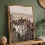 Floating Framed Vintage Canvas Wall Art, European Country Towns Wall Decor Oil Paintings Artwork, Rustic Farmhouse Posters Prints Pictures for Living Room Hallway Bedroom 16x24 inch