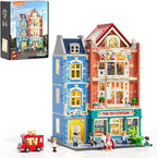 Toy-Store Lighting Building-Bricks Set – City Town Modular Townhouse Toy Shop Dollhouse LED Light Display Model 3086 Pcs Construction Kit for Adults and Teens