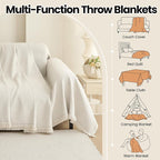 Couch Cover for Pets Beige Covers for 3 Cushion Couch Sofa Cover Sectional Thick Chenille Couch Cushion Covers for Kids, Waterproof Stain-Resistant Modern Furniture Protector, 71''x150''