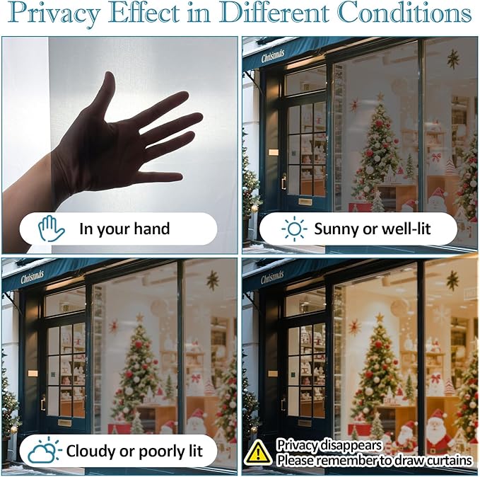 Window Film Transparent Heat Control UV Blocking, 50% VLT Window Tint for Shopfront Glass with Installation Tools, PET Material, Ideal for Stores, Glass Doors and Display Windows, 35.4Inch×78.7Inch