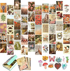 Artivo Wall Collage Kit Aesthetic Pictures, Cottagecore Wall Collage Kit, Bedroom Decor for Teen Girls, Nature Boho Collage Kit for Wall Aesthetic Posters, 50 Set 4x6 inch, Photo Collection