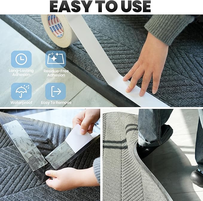 ADHES Double Sided Carpet Tape for Area Rugs – 2 Inch x 30 Yards, Heavy Duty Adhesive, Residue-Free, Rug Tape Gripper for Hardwood Floors, Tile, and Carpeted Surfaces – Easy to Apply