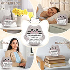 Bonus Mom Gift from Daughter Son Birthday Gifts for BonusMom Stepmom Emotional Support Crochet Cat Cute Stuff Thing Handmade Positive Crochet Mothers Day Christmas Stocking Stuffers