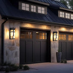 Hammered Glass Outdoor Wall Lantern, Dusk to Dawn Wall Sconce Lighting, 2 Pack Outdoor Light Fixtures, Exterior Porch Light with Waterproof, Modern Wall Lamp for Garage, Doorway, Patio(Bulb Included)