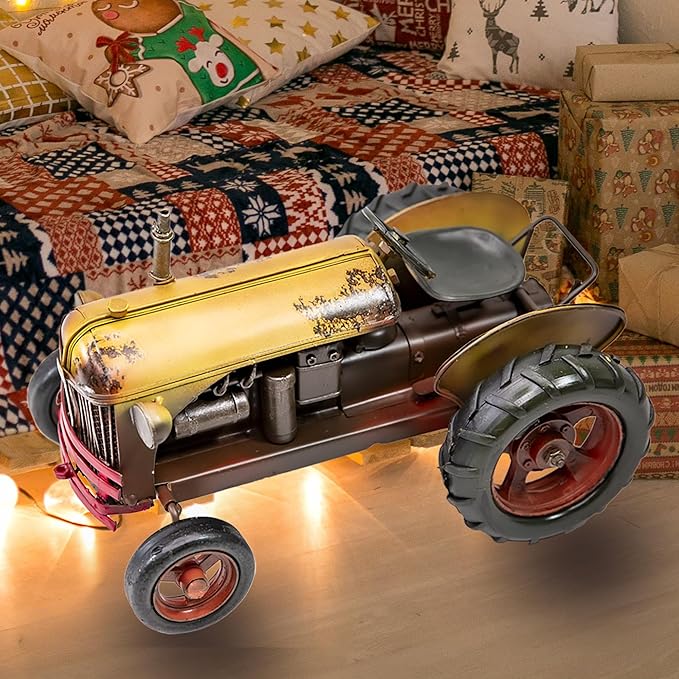 YCHTEWY-Iron Classic Car Model Collectible Vehicle Decoration, Metal Truck Christmas Decor ，Unique Blend of Vintage, Rustic, Farmhouse Truck Decor for Table Top Decor. (E)