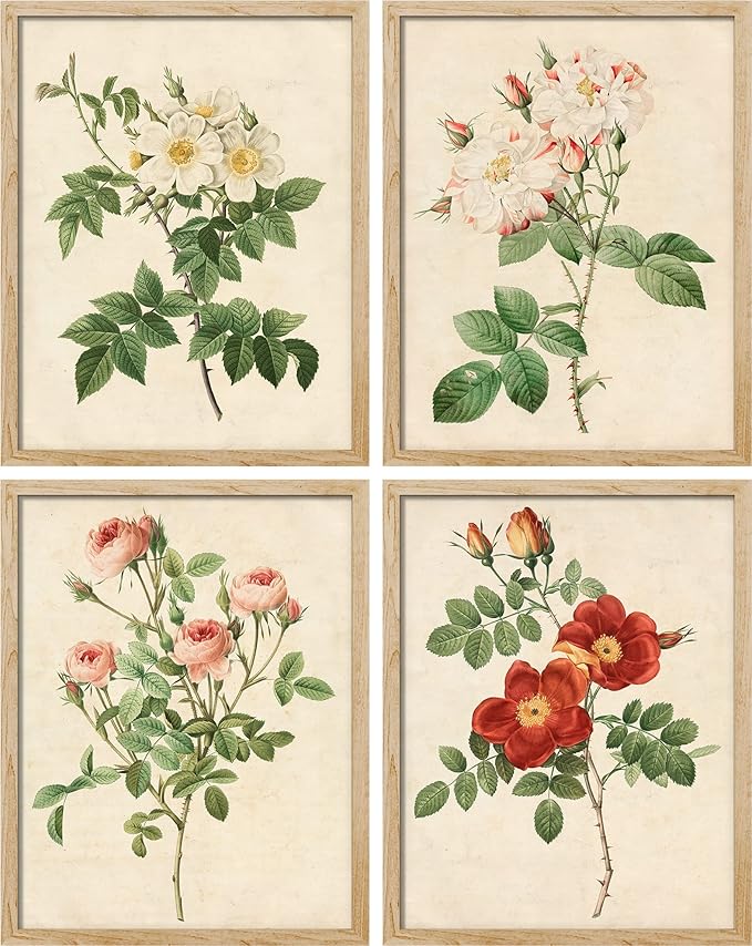 SIGNWIN Poster Bathroom Decor 8"x10", Wall Art Room Decor Multicolor for Living Room, Bedroom, Office Vintage Colorful Wildflower Variety Nature Wilderness Plant Art Floral Botanical