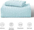 Love's cabin Twin Quilt Set Spa-Blue Bedspreads - Soft Bed Summer Lightweight Bedspread Comforter - Modern Style Coin Pattern Coverlet for All Season - 2 Pieces (1 Quilt, 1 Pillow Sham)