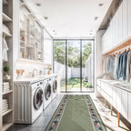 Beverly Rug Outdoor Runner Rug 2x7 Modern Floral Bordered Area Rugs for Indoor and Outdoor Patio Easy to Clean Non Shedding Living Room Porch Garden Washable Outside Carpet (2 x 7 Green)