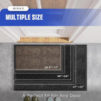 Mibao Front Door Mat Outside Entrance, Durable Outdoor Indoor Mat, Low Profile Heavy Duty Doormat, Non-Slip, Traps Dirt and Moisture, Easy Clean Patio Porch Entryway Mat, 32" x 47", Black