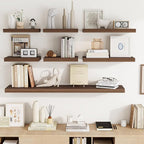 55 Inch Floating Shelves, 55"x9.25"x1.5" Inch Deep Floating Shelves for Wall, Wooden Shelves for Bathroom, Bedroom, Living Room, Walnut