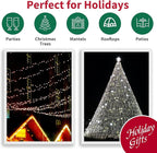 White Wide Angle LED Christmas Lights, 64.8 Ft 300 Count, Pack of 3 Strands 21.9 Ft 100 Lights UL Certified Commercial Grade Green Wire 5mm Holiday String Light