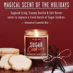 Sugar Cookie Candle, Cookie Candle – ‘Sugar Cookies’ Soy Candles, w/Sugar, Butter & Vanilla - Infused with Essential Oils I Christmas Candles I 9oz, 50 Hour Burn, Handmade in USA