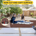 Marine Carpet,5 FT x 20 FT Brown Indoor Outdoor Carpet 0.2" Thick Boat Carpet with Water-Proof TPE Backing, Non-Slide Outdoor Marine Carpet Roll for Home, Patio, Porch, Deck