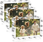 Aheroi Acrylic Picture Frames, 3 Pack 4x6 Clear Scalloped Photo Frame Freestanding Magnetic Double Sided Picture Frames, Transparent Thickened Frameless Acrylic Desktop Frame, No Instal