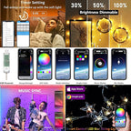 Comtelek Bed Canopy with Lights,Canopy Bed Curtain with RGB Music Sync Color Changing LED Star Lights with App Remote Mosquito Net for Princess Girls Bedroom,Dome Canopy for Twin,Queen,King Size Bed