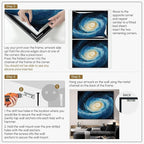 SIGNWIN 46"x60" Extra Large Framed Wall Art Spiral Galaxy Vivid Blue and Yellow Cosmic Space Illustration for Home Living Room Bedroom Decor (Frame Assembly Required)