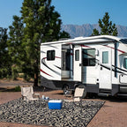 OLANLY Outdoor Rug Waterproof 9x12 ft Clearance, Reversible Outdoor Plastic Straw Rug with Floral Pattern, RV Mat for Patio, Camping, Balcony, Deck, Backyard, Black & Beige