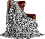 MERRYLIFE Throw Blanket for Couch Bed | Soft Decorative Ultra-Plush Colorful Blanket| Queen Size Travel Throws Oversized |(90" 90", Zebra)