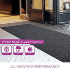 iCustomRug Hallway Runner Rug – 3x10ft Charcoal, Indoor/Outdoor, Non-Slip Rubber Backing, Low-Profile All-Weather Carpet, Non-Shedding & Easy Care, Entryway Mat Ideal for High Traffic Areas