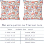 Ridhi Hand Block Print 20X20 Flamingo Pink Decorative Outdoor Couch Throw Canvas Pillow Cover Set of 2 Washable Modern Vintage Boho Chic Spring Home Decor Gifts Cover