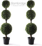 Bornbridge 4' Boxwood Ball Tree - Lifelike Artificial Outdoor Plant, UV and Water Resistant, Enhances Patio or Porch Decor