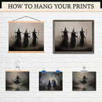 LANCHI95 3 Pcs 8x10in Vintage Rustic Witch Posters Halloween Wall Art Witch in The Forest Painting Prints Goth Dark Moody Wall Decor for Living Room Bedroom 8x10 in (UNFRAMED)