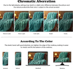 NEWCOSPLAY Faux Fur Throw Blanket Light Teal 3D Ribbed Plush Thick Warm Blanket for Couch Sofa Bed 850GSM (Light Teal Ribbed, Throw(50"x60"))