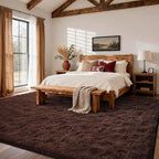 8x10 Ft Extra Large Shag Rugs for Living Room, Ultra Soft Fluffy Furry Area Rugs for Bedroom Indoor Floor, Aesthetic Carpet for Kids Home Decor (Brown)