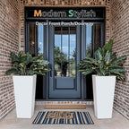 Tall Planters for Outdoor Plants, Large Resin Flower Pots for Garden, Front Porch, Patio, Indoor - Set of 2 (White, 27.5 inch - 2 Pack)