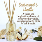 Urban Naturals Cedarwood & Vanilla Reed Diffuser Set | Made with Essential Oils & Real Botanicals | Cedar, Vanilla, Oak and Moss | Made in The USA