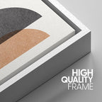 SIGNWIN Framed Canvas Print Wall Art Set Geometric Rainbow Semi-Circle Collage Abstract Shapes Illustrations Modern Art Contemporary Minimal Ultra for Living Room, Bedroom, Office - 24"x36"x3 White