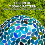 VOREEN 10-Inch Gazing Ball Glass Mosaic Gazing Globe, Outdoor Reflective Ball Yard Decoration for Homes, Patio, Lawn and Gardens, Gift for Mom Wife Friend, Blue and Amber