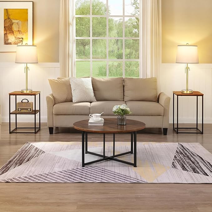 2 Pack 22"-30" Adjustable Height Table Lamps Set, Modern Gold Table Lamps with White Shade 3 Colour Temperature Pull Chain Tall Lamps for Living Room Bedroom Bedside End Table Nightstand