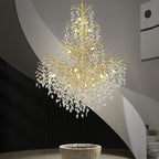 H65'' Gold Crystal High Ceilings Chandeliers Staircase Chandeliers Modern Crystal Tree Branch Chandelier, D48'' Foyer Chandelier for High Ceiling Luxury Large Living Room Chandelier, 27-Lights