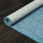 Washable Indoor Outdoor Rug 9x12 Weather Resistant Area Rugs Modern Solid for Porch Deck Balcony Backyard Patio Outside Carpet (9 X 12 Aqua Blue)