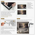 SIGNWIN 24"x46" Extra Large Framed Wall Art Golden Light River Path Dreamy Impressionist Landscape Illustration for Home Living Room Bedroom Decor (Frame Assembly Required)