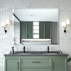 Mirrorons Beveled Mirror, Wall Mirror 40" x 32", Frameless Rectangle Bathroom Vanity Mirror with Beveled Edge, Hangs Horizontally or Vertically. Upgraded Shatterproof