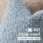 Foindtower 2 Pieces 24x24 Inch Misty Blue,Faux Fur Throw Pillow Cover Accent Sherpa Furry Pillow Covers Fuzzy Soft Pillowcases Cozy Sheepskin Decorative Fleece Cushion Case for Bed Couch Living Room