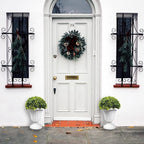 Sunnyglade 2 PCS 17" Artificial Plastic Boxwood Ball Tree, Faux Potted Decorative Topiary Plant, UV Resistant Fake Plant in Pot for Home Gate Indoor Outdoor Patio Office Decor