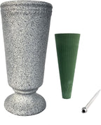 Grave Vase Cemetery Grave Decoration for Cemetery Grave Headstone Flower Vases with Spikes and Floral Foam