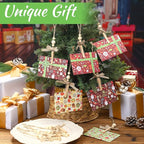 24 Pcs Christmas Hanging Photo Display Clips Boho Wooden Bead Photo Clips for Christmas Tree Decor Hanging Card Picture Display Holder for Xmas Holiday Wedding Party Decoration