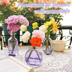 Glass Bud Vases Set of 12, Purple Small Glass Vase for Wedding Centerpieces, Clear Vase in Bulk | Purple Bud Flower Vases for Elegant Floral Displays, Table Decor, Event Styling