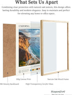 HesenDot Natural OAK Wood Coastal California Refers Framed Wall Art,12x16in Natural Seascape Canvas Wall Print,Classic Urban Landmark Wall Decor for Living Room,Bedroom,Office Gallery Gifts Set of 1