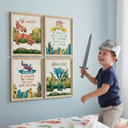 Dragon Art Prints (Set of 4) - Unframed - 8x10s | Wall Art for Enhancing Home or Office Decor | Kid's Room Decor | Living Room Decor | Bedroom Decor | Classroom Decor | Bedroom Wall Art