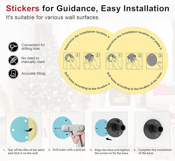 Curtain Rods for Windows 36 to 72, Black Adjustable Curtain Rod, Wrap Around Blackout Curtain Rod, Heavy Duty Industrial Curtain Rods, 1 Inch Outdoor/Indoor Drapery Pole 36-72"