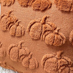 Booque Valley Fall Decorative Pillow Covers Set of 2 Soft Fluffy Faux Fur Wool Pumpkin Throw Pillowcases for Autumn Halloween Farmhouse Home Decor, 18 x 18 inch, Rust